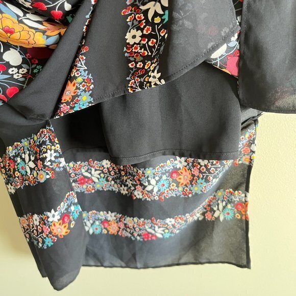 Loft Ann Taylor Embroidered Print Off Shoulder Midi Dress Womens Size S Petite - Picture 5 of 8